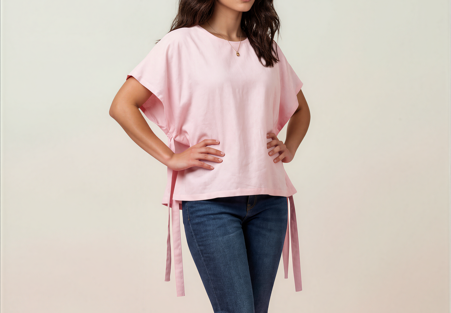 Oversized Poplin Side-Knot Top