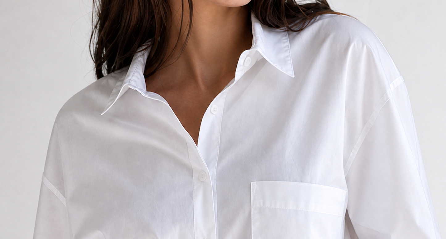 Cropped Poplin Cotton Shirt