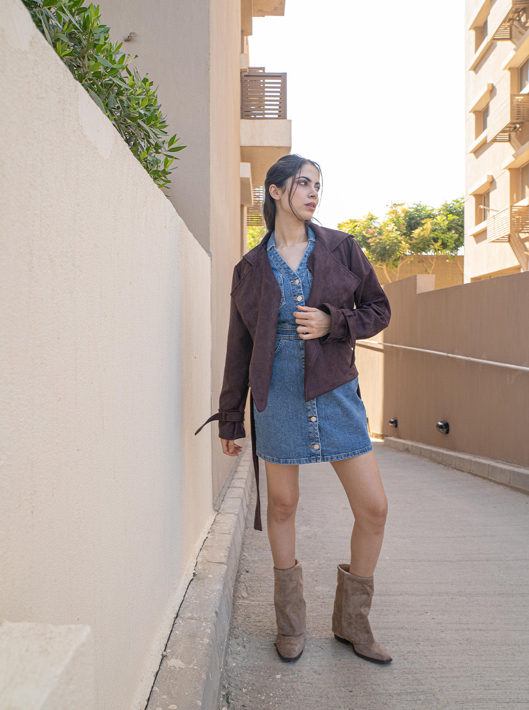 The Cinched Suede Jacket