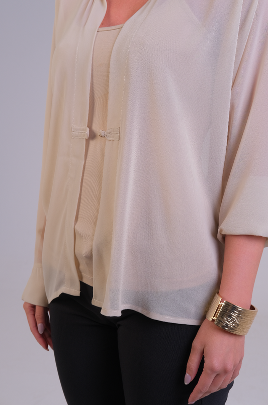 The Sheer Chiffon Tie-Front Blouse