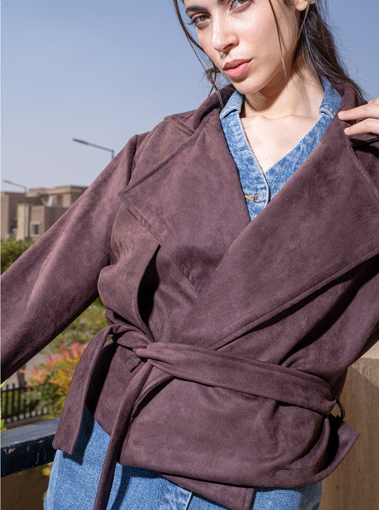 The Cinched Suede Jacket