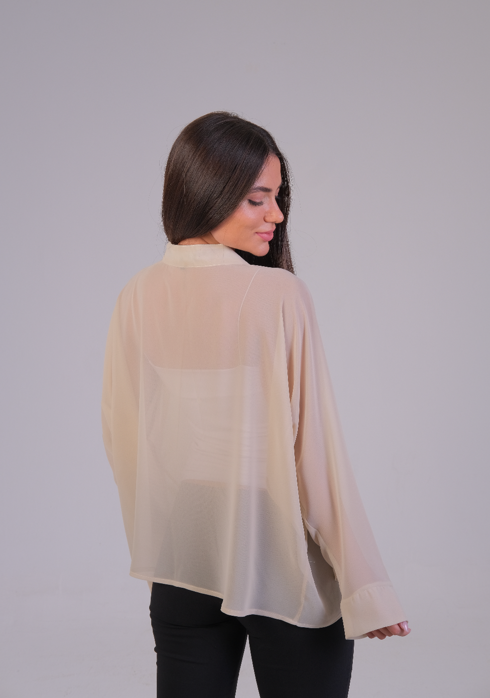 The Sheer Chiffon Tie-Front Blouse