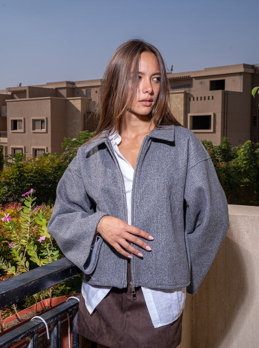 The Cropped Wool Zip