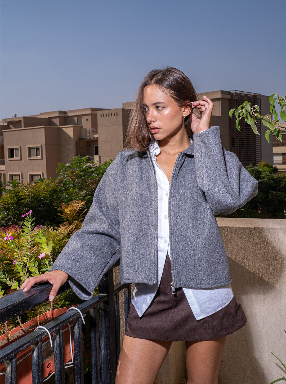 The Cropped Wool Zip