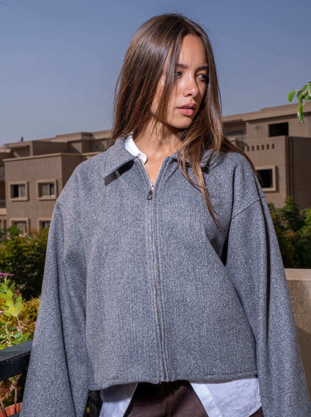 The Cropped Wool Zip