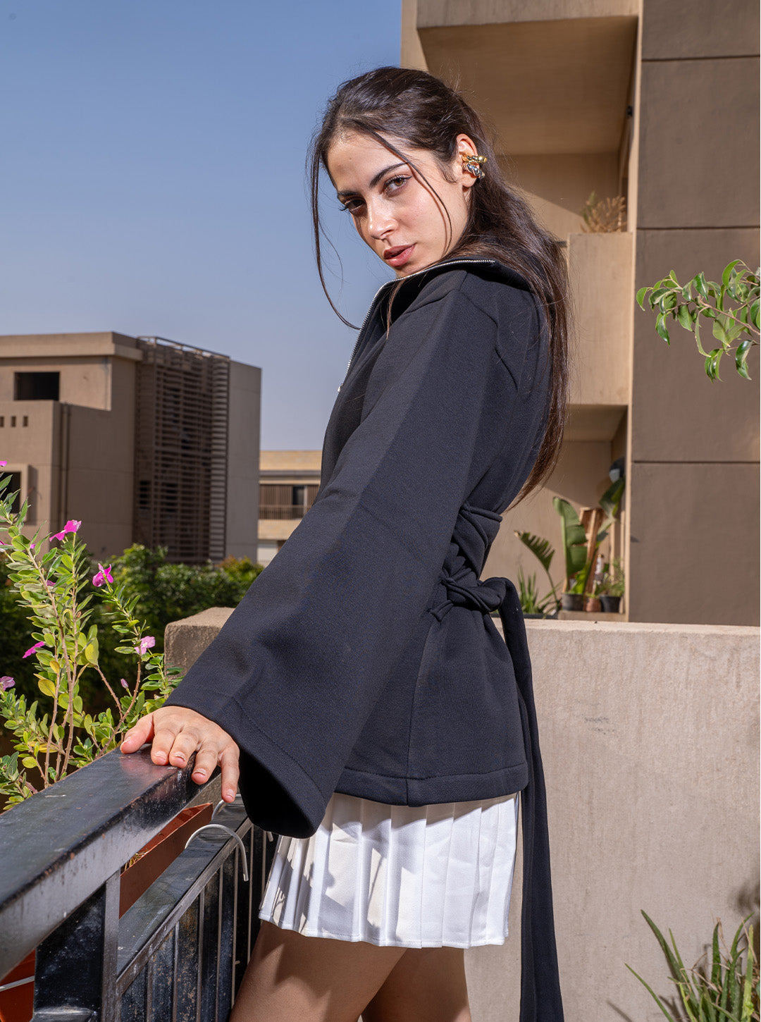 The Cotton Fleece Belted Jacket