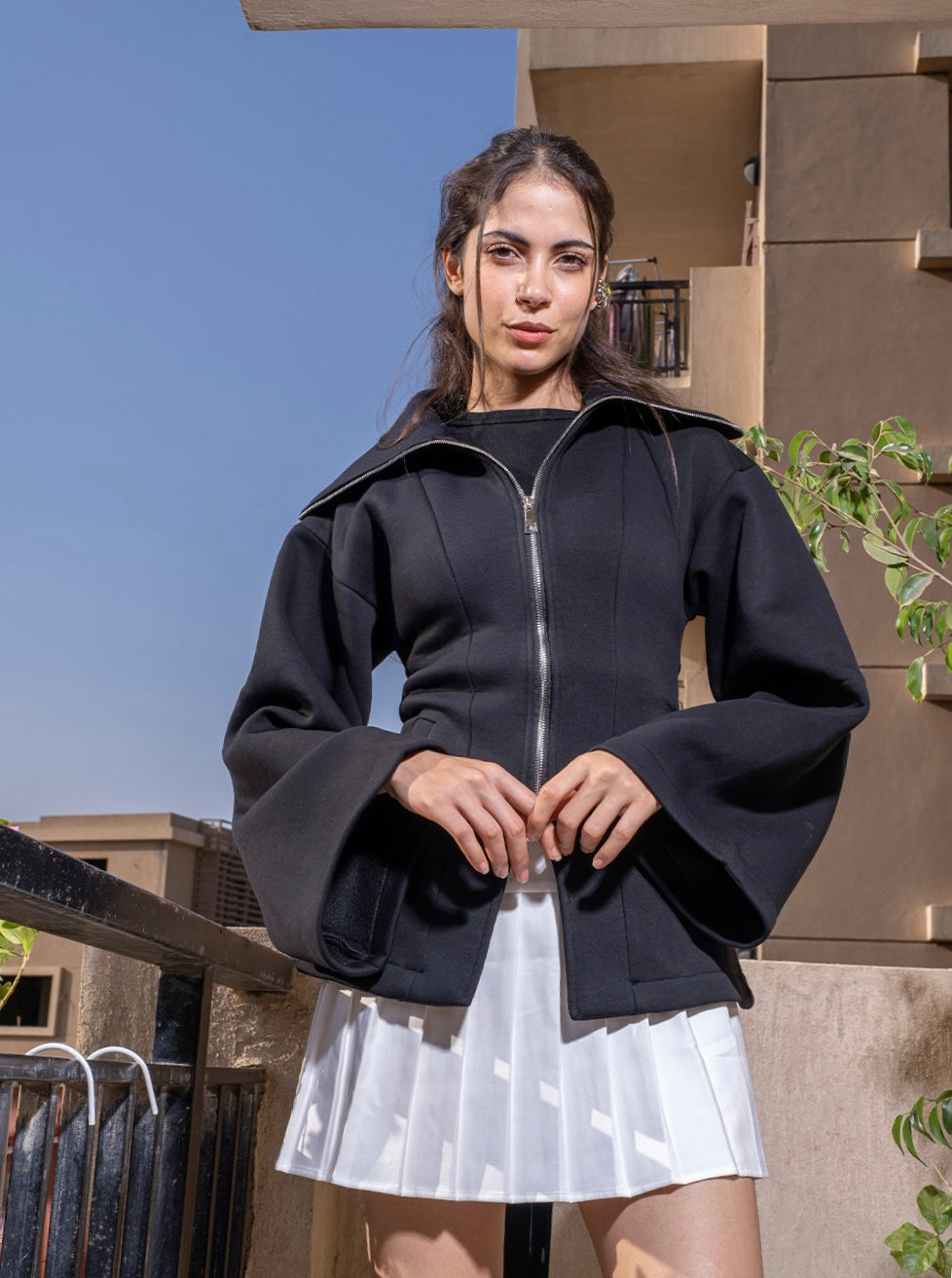 The Cotton Fleece Belted Jacket