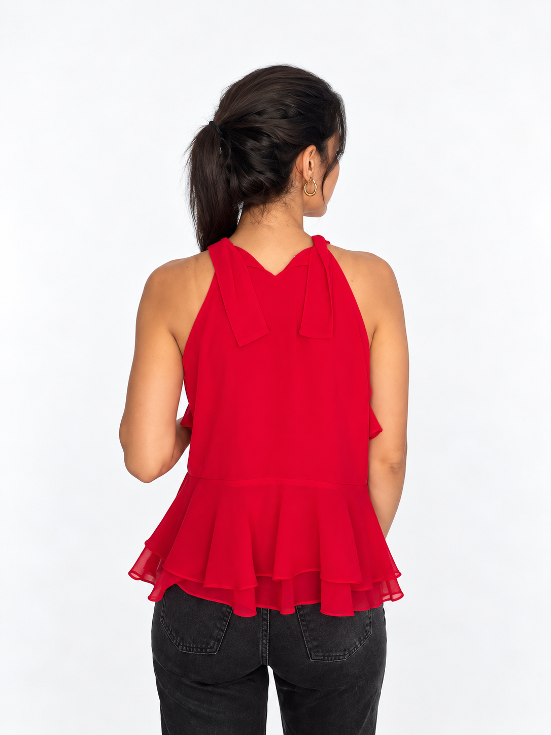 Chiffon Ruffle Halter Top