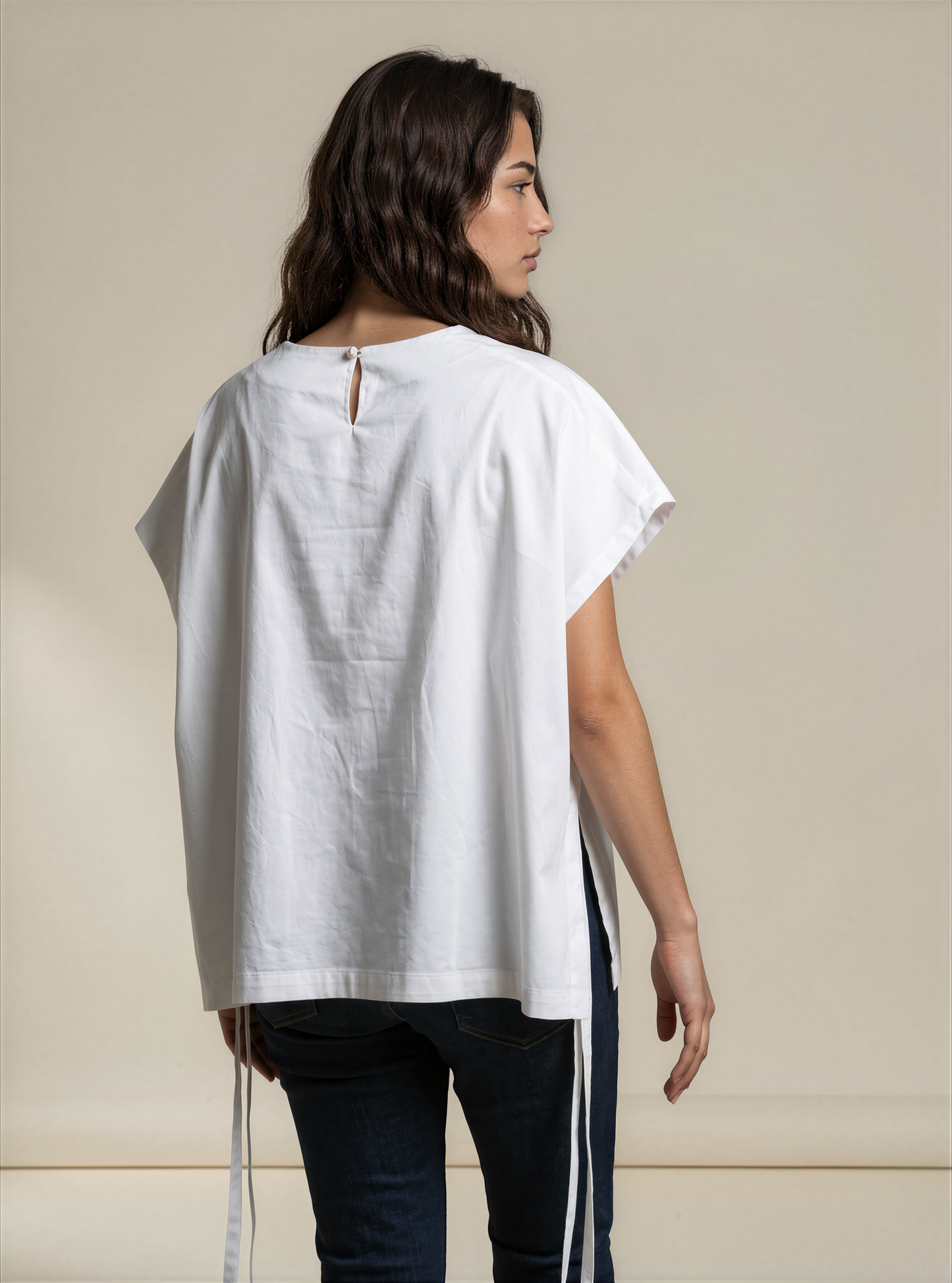 Oversized Poplin Side-Knot Top