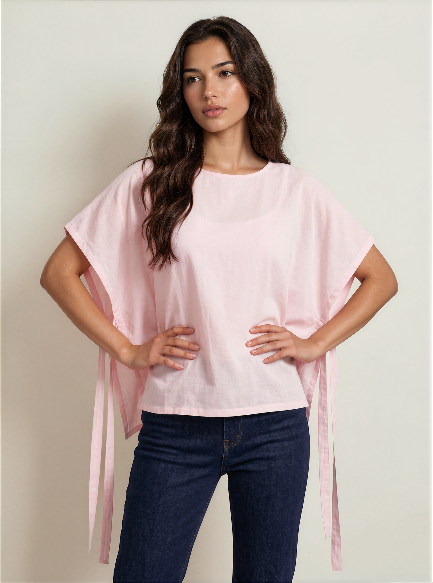 Oversized Poplin Side-Knot Top